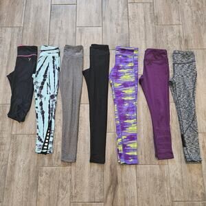 Old Navy Justice Leggings Girls Size 8 Lot of 7 Pairs Kids Athletic Sporty Style